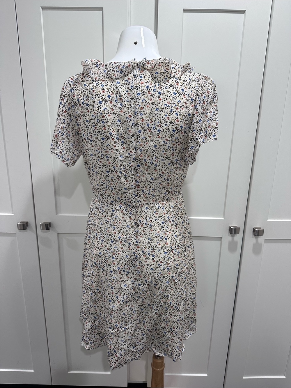 Madewell silk field floral ruffle neck mini dress - Picture 7 of 10